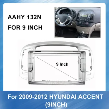 9 Polegadas 2Din auto-Rádio Fáscia quadro para Hyundai Accent 2009-2012 carro DVD gps Painel de Traço de Instalação do Kit de Moldura Guarnição Moldura