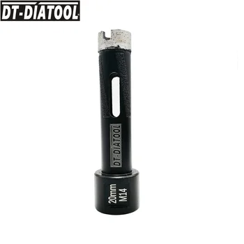 DT-DIATOOL 1pc Seco Coroa Soldadas a Laser de Perfuração de Diamante Bocados de Núcleo Com Proteção Lateral Rosca M14 para o Granito Serra de orifícios de Diâmetro de 20mm