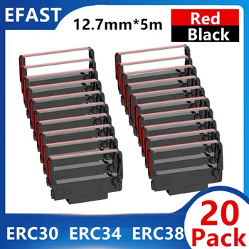 10~20Packs ERC30 ERC-30 ERC 30 34 38 B/R Compatível Caixa Registadora Fita de Tinta Usada para ERC38 NK506 (Preto e Vermelho) 12,7 mm*5m