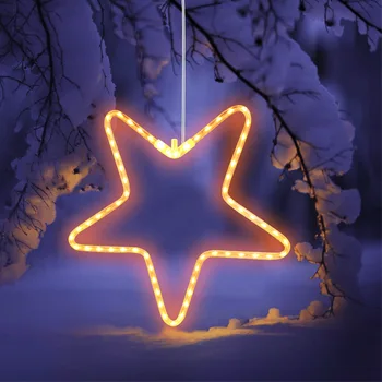Solar Exterior Da Ficha De Estrelas Luzes De Halloween Natal, Decoração De Jardim, Luzes De Ambiente Criativo E Luminosa Estrela De Cinco Pontas Luz