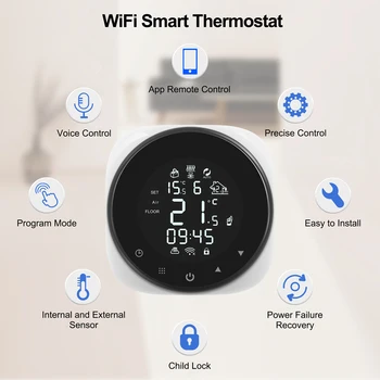 Wi-Fi Smart Termostato Digital De Temperatura Controlador De Piso Elétrico Termostato De Aquecimento De Água De Caldeira De Gás Termostato