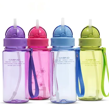 400ml/560ml Criança Saudável Garrafa de Água Com Palha de Plástico de Alta Qualidade Garoto Copos de Crianças Garrafas de Água Livre de BPA