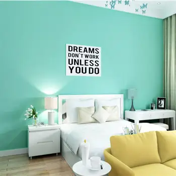 wellyu Azul com não-tecido de papel de parede pura cor do pigmento quarto, sala de estar, sala de jantar verde de fundo papel de parede