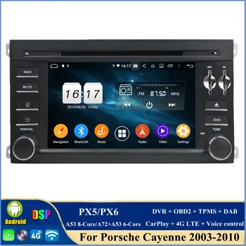 4gb+128gb PX6 Android De 10 de Automóvel Leitor de DVD de DSP de Rádio, GPS, Bluetooth, WIFI 5.0 para o Porsche Cayenne 2003-2010 Multimédia Player