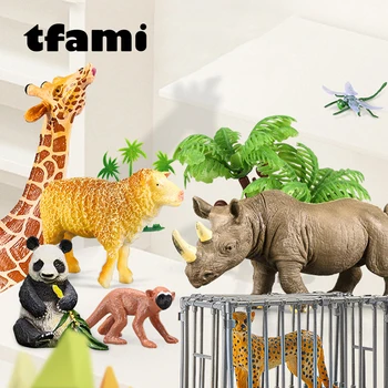 TFAMI Safari Mini-Série Macaco-Esquilo, Cavalo, Vaca, Animal de Brinquedo Para Crianças Modelo Animal de Brinquedo em PVC de Alta Qualidade, Brinquedos de Crianças Meninos Presente