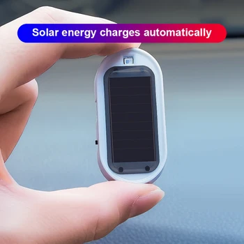 Nova Atualização do Alarme do Carro de Luz Solar, de Poder de USB Anti-Roubo de Aviso Estrobo Piscando Falso Carro Led de Segurança Falso Flash Piscar a Lâmpada