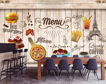 beibehang Personalizado moderno nórdicos pintados à mão hamburger sala de TV indoor plano de fundo novo papel de parede papel de parede
