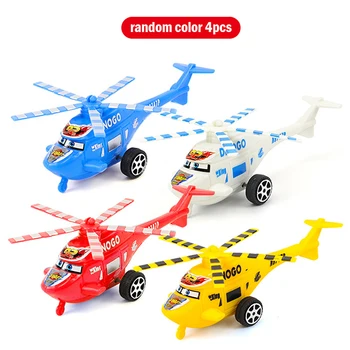 NOVO 4PCS Helicóptero Brinquedos de Puxar para Trás as Crianças Avião Modelo de Aeronave Brinquedo Educativo