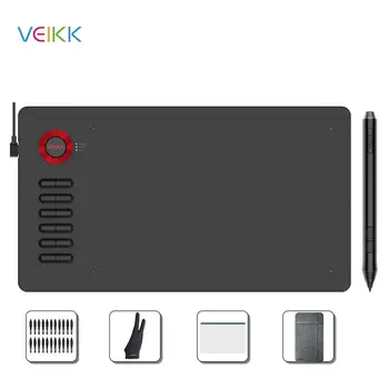 VEIKK A15 10x6 Polegadas Gráficos de Desenho Digital Tablet com 8192 de Nível de Bateria e Caneta sem Suporte do Windows Mac Android para o Jogo de Arte