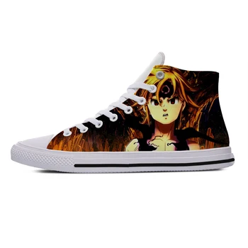Quente NOVO Anime Nanatsu Não Taizai Sete Mortal Sapatos de Lazer Leve e Respirável Superior Fresco Sapatos de Lona de Topo no Conselho de Sapatos