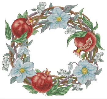 Romã Coroa fruto flor Qualidade Superior de Ponto de Cruz, Kits de 14CT Unprinted Kit de Costura, Bordado de Arte Artesanais de Decoração de Casa