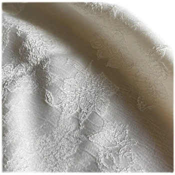 Bege Padrão Tridimensional Textura Em Tecido Jacquard De Alta Qualidade Formal Vestido Cheongsam Designer De Roupas De Tecido