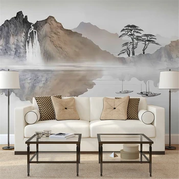 Personalizado Nórdicos resumo paisagem, o papel de parede de decoração de casa de sofá adesivos de parede TV da sala de estar de plano de fundo de parede de pano, papel de parede mural