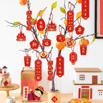 Ornamentos Festival Da Primavera Pingente De Flocagem Lanternas Plantas Bonsai Ornamentos Com Borla De Ano Novo Chinês Decoração
