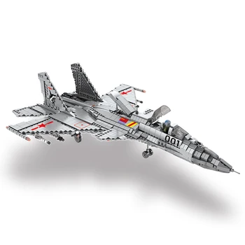 Guerra mundial, a Força Aérea Arma J-15 Sukhoi SU-27 Jatos de Caça de Construção de Blocos de Adultos, Crianças Tijolos Grande Modelo de Brinquedos Para Meninos Gift Set