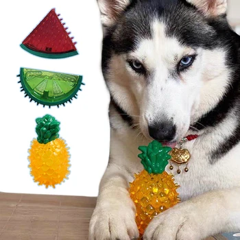Novo Brinquedo de Estimação Molares de Resfriamento de Mascar Som Fruto da Série de Verão gelado de Melancia Esfriar Squeak Brinquedos para Cães