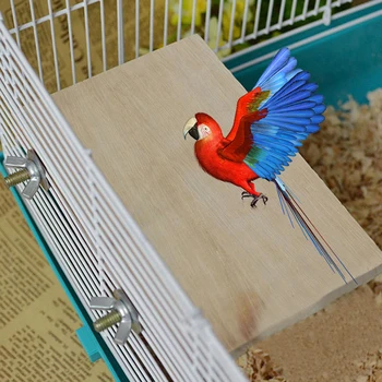 Periquito Prático Fácil De Instalar Gaiola Casa De Suspensão Papagaio De Presente Do Seu Animal De Estimação Madeira Pássaro Stand Plataforma
