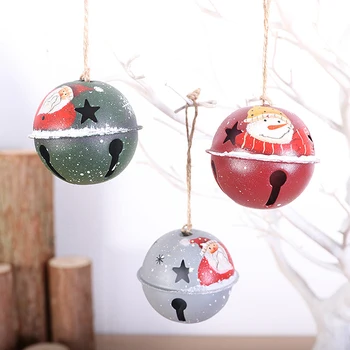 Sino De Natal Vermelho Branco Verde De Metal Jingle Bells Árvore De Natal Pendurando Pingente De Enfeite Decoração De Natal Para Casa