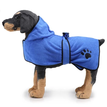 Cão Roupão de banho para Cães de Grande porte XS-XL Microfibra de Secagem Rápida, Roupão com Capuz para Cães Gatos Extra Absorção Cão de Estimação Toalha com Cinto