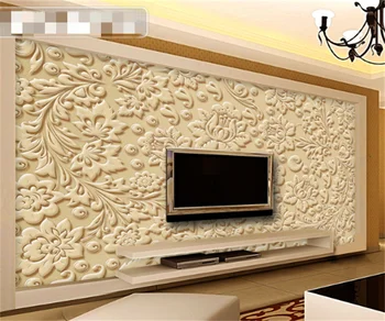 Estilo chinês simples padrão tridimensional TV da sala de estar de plano de fundo da decoração da parede de fotos de papel de parede para casa personalizada foto mural