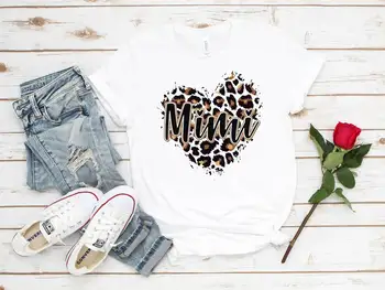Leopard Mimi Impressão Gráfica Tshirt DA Roupa das Mulheres Dia das Mães Presente T-Shirt Femme Mimi-Vida Avó Feminina T-Shirt de Streetwear