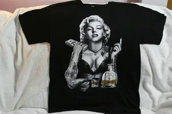 Marilyn Monroe Tequila Dinheiro Tatuagem T-Shirt. Verão do Algodão de Manga Curta-O-Pescoço Mens T-Shirt Nova S-3XL