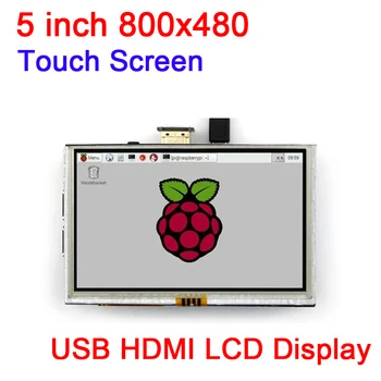Raspberry Pi 5 polegadas 800*480 USB, HDMI, Display LCD Touch Screen Resistivo Módulo de Monitor de F/ Raspberry Pi 3 B+ 3B 2B PI2 PI3