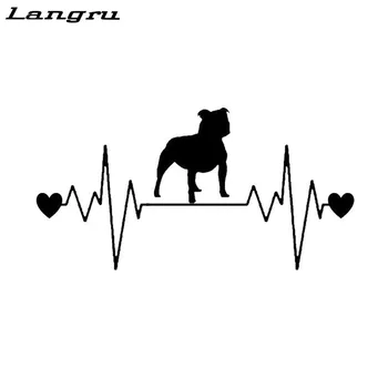 Langru Staffy Bull Dog De Pulsação De Corda De Carro Adesivos De Vinil Decalque De Acessórios Para Carros Jdm