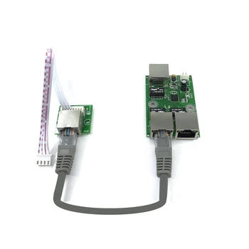 Baixo custo de fiação de rede da caixa de conversão de dados a distância de extensão Mini Ethernet com 3 portas 10/100Mbps RJ45 interruptor de luz do módulo