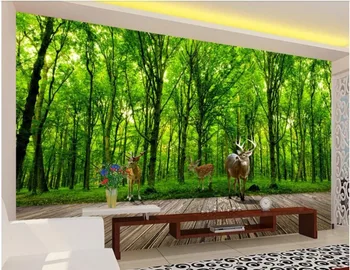 personalizado mural de fotos em 3d papel de parede Elk selva cenário de fundo de parede de sala de estar decoração home 3d murais de parede papel de parede para parede 3 d