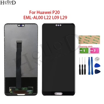 Para Huawei P20 Display LCD Para Huawei P20 EML-L09 EML-L22 EML-L29 Tela LCD de Toque Digitier Substituição do conjunto