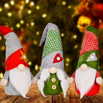 Natal Gnome Pelúcia Boneco sem Rosto de Boneca Festa Adereços com Capuz Casa de Boneca de Natal Gnomos Decoração Para a Casa JS23