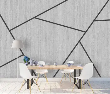 Personalizado, papel de parede 3d geométrico e Moderno cinza Arte Mural de Parede para Quarto de papéis de parede para Decoração de Sala de estar adesivos de parede