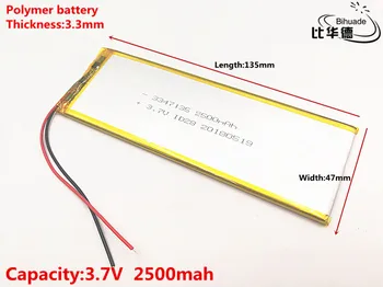 3,7 V,2500mAH 3347135 (polímero de íon de lítio de bateria) bateria de iões de lítio para o pc da tabuleta de 7 polegadas, 8 polegadas de BRINQUEDO,BANCO de POTÊNCIA,GPS,mp3,mp4