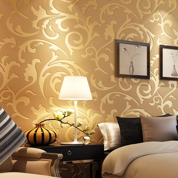 PVC vetch folha de prata de ouro moderno e minimalista 3d estéreo PLANO de fundo do papel de parede sala quarto Europeia de alto luxo