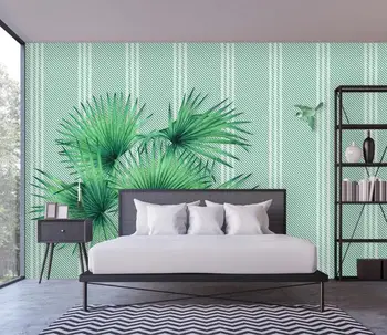 Personalizado em qualquer papel de parede Pequeno frescos pintados em aquarela tropical de folhas de PLANO de fundo de parede de sala de estar, quarto, papel de parede 3d