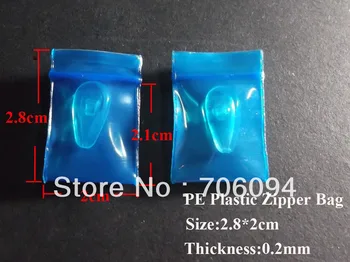 1000pcs/Lote,Tamanho:2*2,8 cm,PE ZipLock/Reclosable Saco de Plástico,Engrossar Mini saco de plástico na cor Azul,tamanho Especial saco