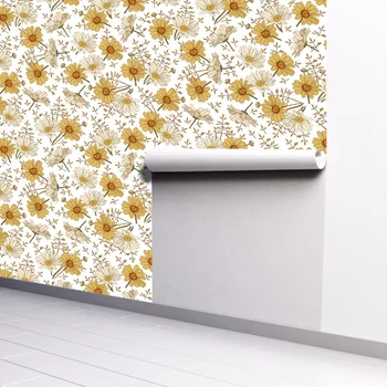 Auto-Adesivo Selva papel de Parede Floral Removível de Papel Para sala de estar Decoração Mural Impermeável papel de Parede 45CM de Largura