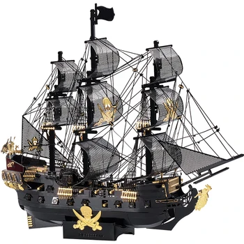 Piececool metal 3D puzzle Navio Pirata Militar de Montagem de metal Modelo de kit DIY 3D de Corte a Laser Modelo de quebra-cabeça brinquedos