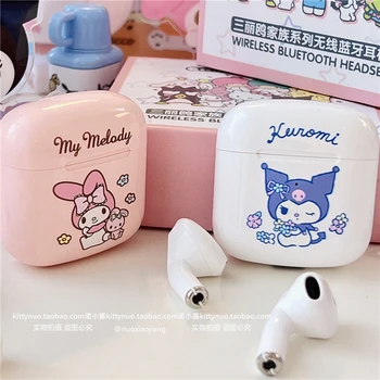 Hello Kitty TWS Mini Fones de ouvido Fones de ouvido sem Fio Bluetooth Fone de ouvido 5.1 Fone de ouvido Estéreo com Microfone para Iphone Xiaomi Huawei