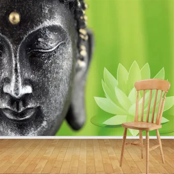 Milofi profissionais personalizados em 3D papel de parede mural estátua de Buda Zen lotus pintura de decoração de parede papel de parede mural