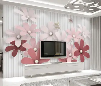 3D personalizado Mural de Parede Murais Europeia jóias flores papéis de parede para a TV da Sala de estar pano de Fundo Papel De Parede 3D papel de parede