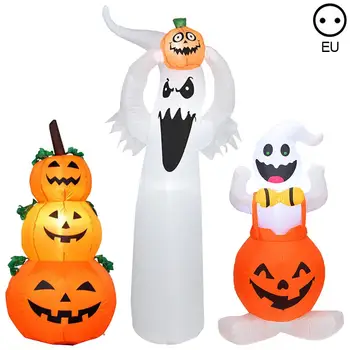 120cm Decoração de Halloween Inflável da Abóbora do DIODO emissor de Luz ao ar livre do Terror Assustador Adereços Brinquedo Inflável Casa Assombrada Suprimentos
