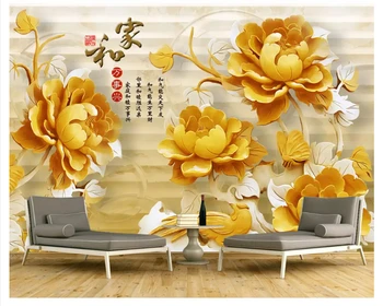beibehang Personalizados belo clássico da moda 3D em relevo jóias tulip PLANO de fundo grosso de seda papel de parede, papel de parede 3d