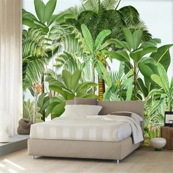 Milofi 3D personalizado impressão de murais, as plantas verdes floresta tropical quartos, sala, decoração de fundo de parede