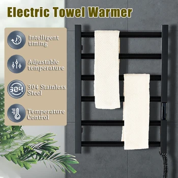 80W IPX5 Toalha de Banho Aquecedor Elétrico, toalhas de Aço Inoxidável 55℃ Temperatura e Tempo de Controle de Toque Inteligente aquecedor de toalhas