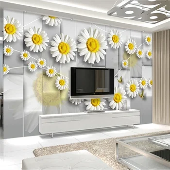 beibehang papel de parede Personalizado 3d mural pequena margarida flor PLANO de fundo de parede sala quarto фотообои papel de parede 3d обои