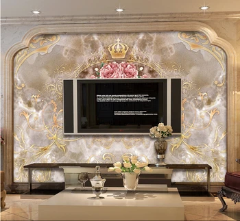 O 3D personalizado murais,estilo Europeu decorativo padrão de mármore, papel de parede,sofá da sala de TV de parede o papel de parede de quarto