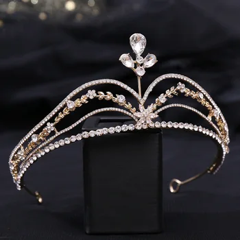 Novo casamento floral headwear Liga embutidos zircão rhinestone nupcial coroa de Casamento aniversário acessórios de cabelo