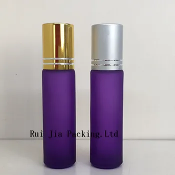 5pcs *10ml Roxo Fosco Aço Cordão da Bola Plug para 10ML roxo Vidro de Perfume Roll em Garrafa